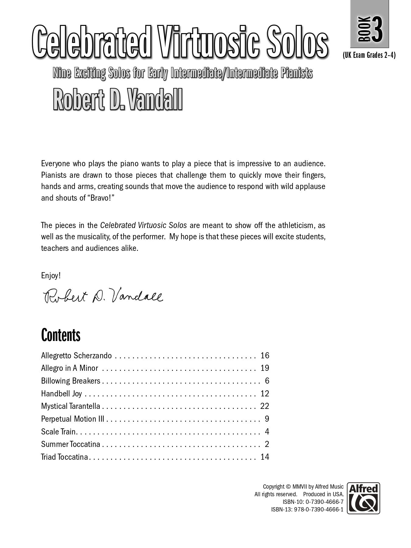 Vandall - Celebrated Virtuosic Piano Solos - Book 3