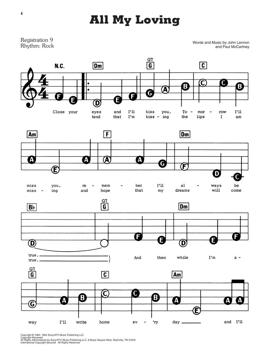 The Best Of The Beatles - Ez Play Piano Volume 112 Songbook (2nd Edition)