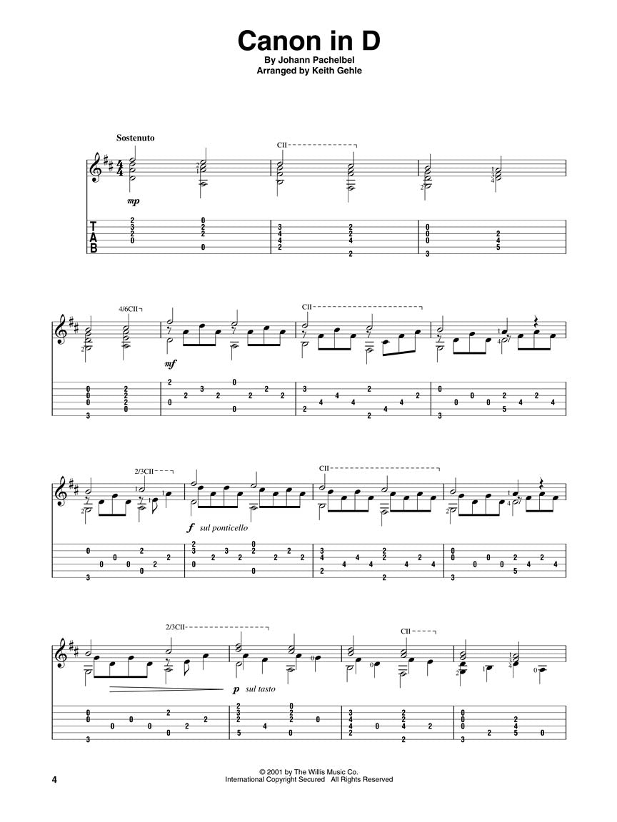 Favorite Pieces For Classical Guitar Notes & Tab Book