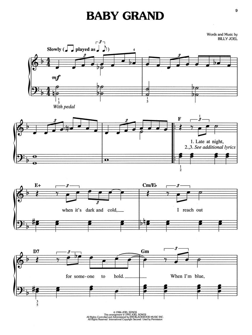 The Best Of Billy Joel - Easy Piano Book