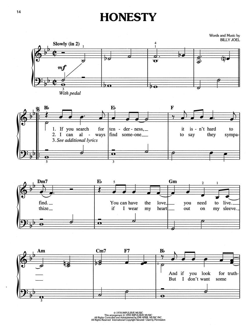The Best Of Billy Joel - Easy Piano Book