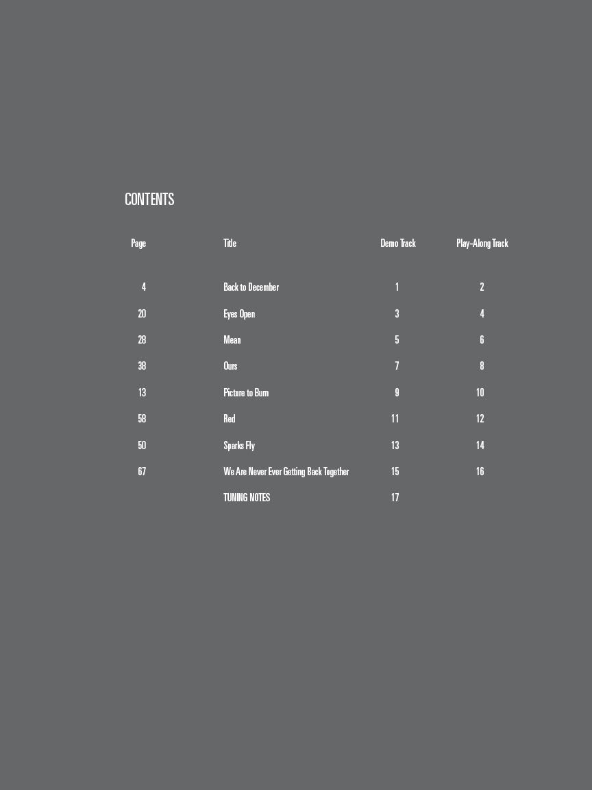 Taylor Swift Guitar Play Along Volume 169 Book/Cd