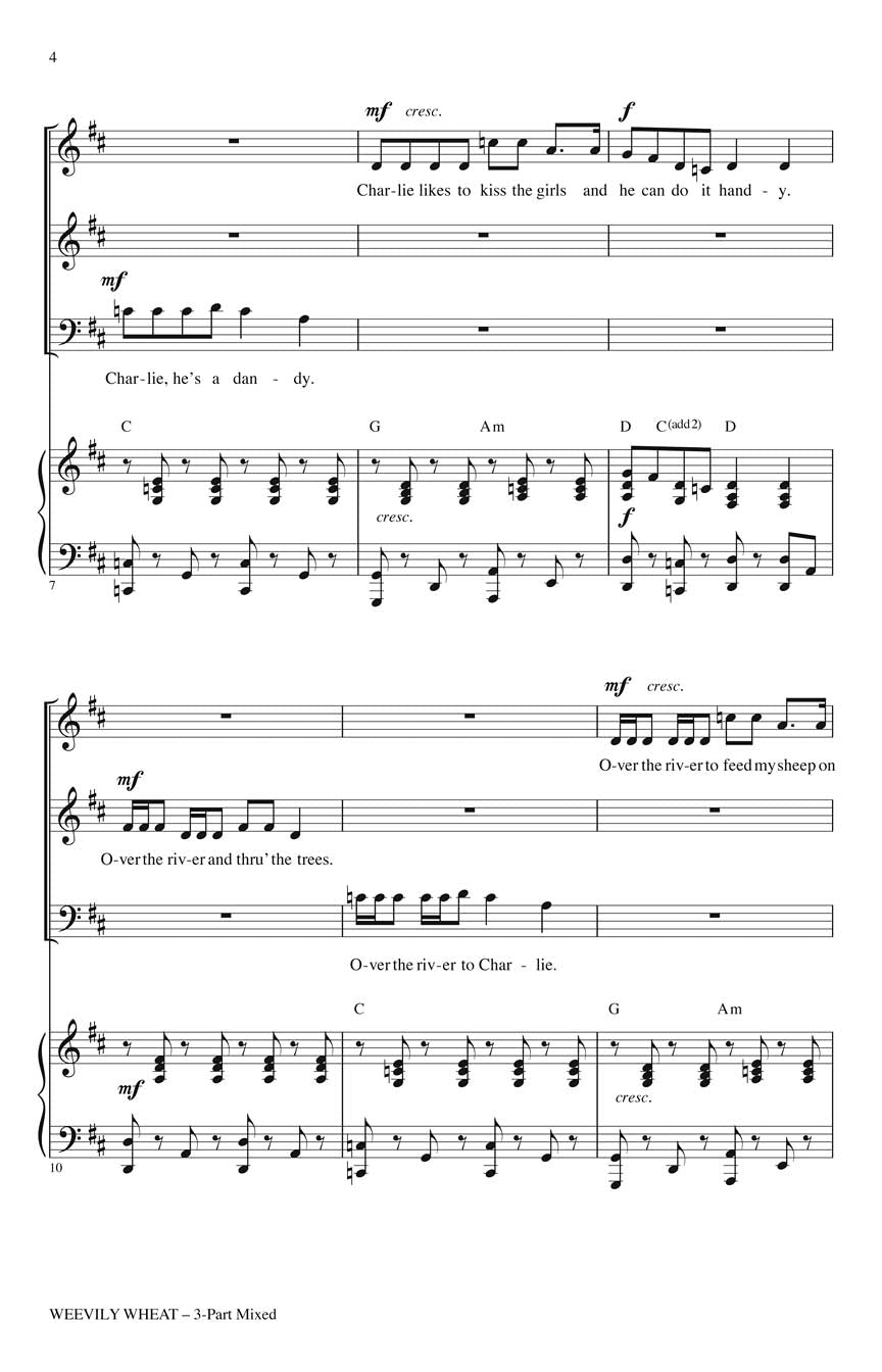 Weevily Wheat - 3-Part Mixed Voicing Sheet Music