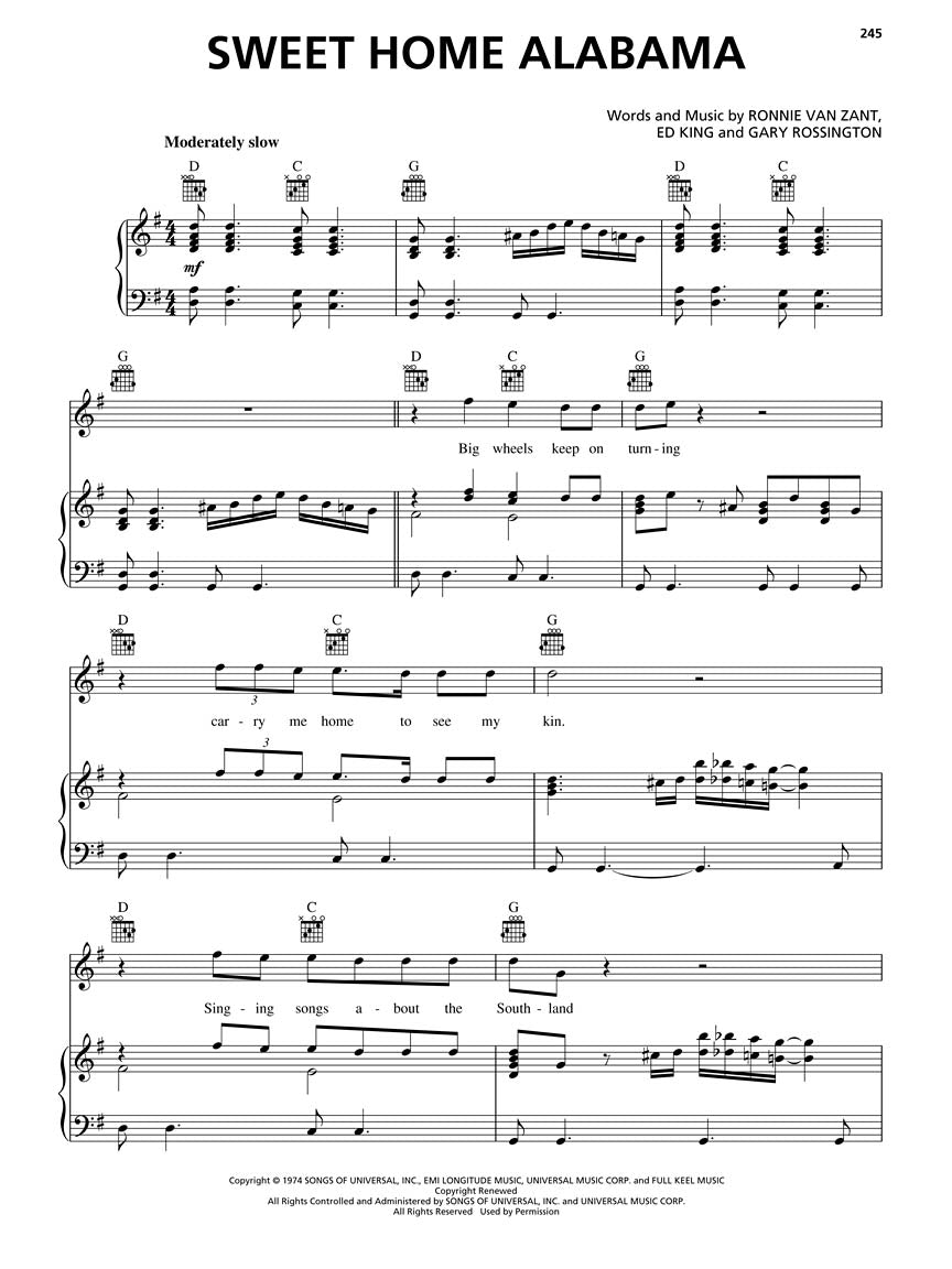 The Best Country Rock Songs Ever PVG Songbook (50 Songs)