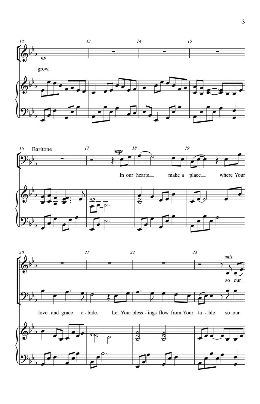Song Of Thanksgiving - Soprano/Atlo/Bass Voicing Sheet Music