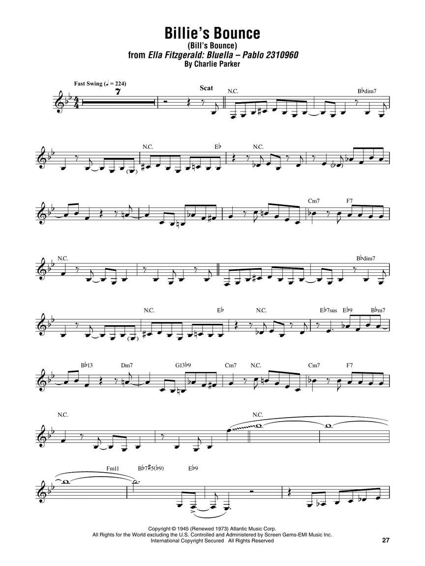 Scat Omnibook For Vocalists And C Instruments (63 Songs) Jazz