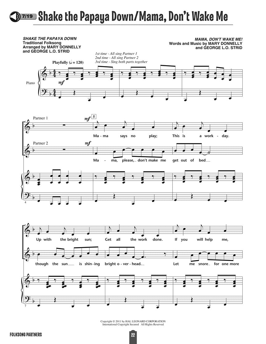 Folksong Partners Unison/Parts Teachers Edition Book Grade 1-6