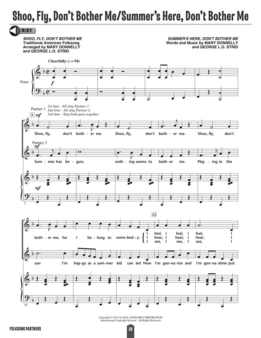 Folksong Partners Unison/Parts Teachers Edition Book Grade 1-6