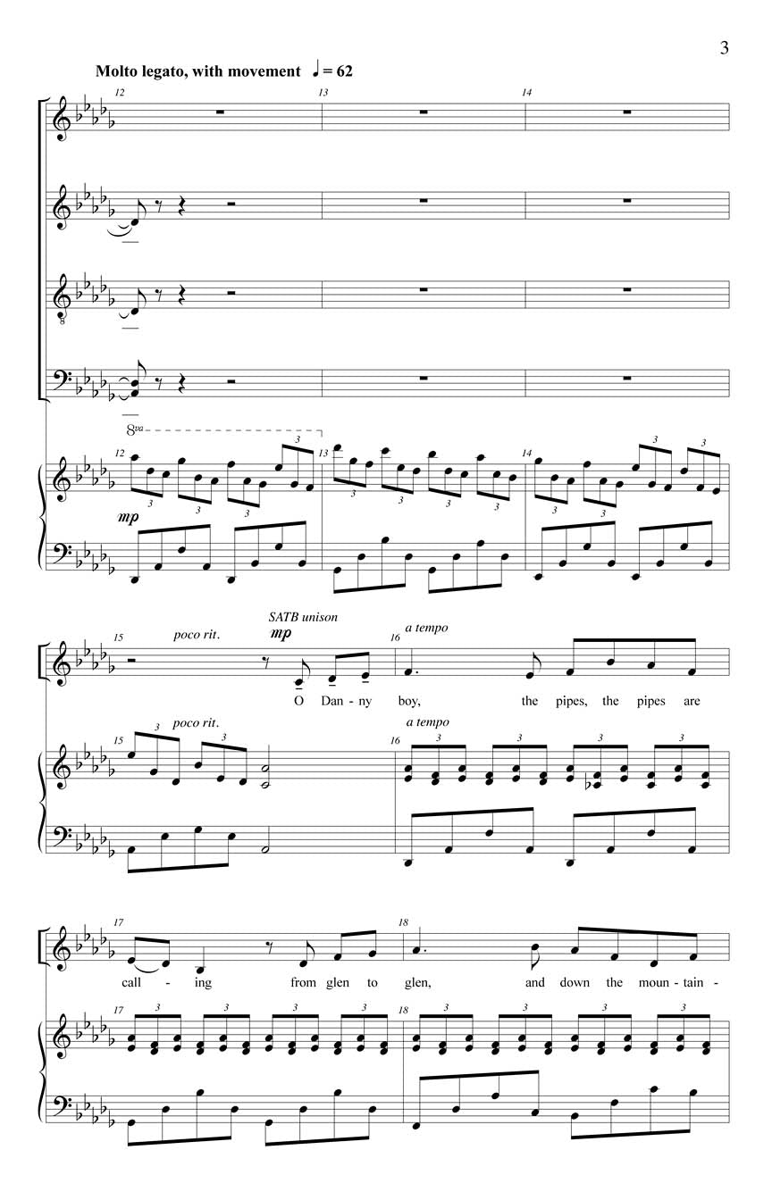 Danny Boy - Soprano, Alto, Tenor, Bass Sheet Music