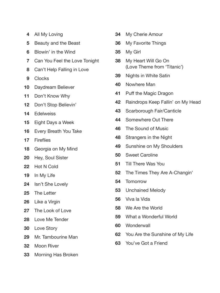 Easy Pop Melodies For Violin Songbook (50 Songs)