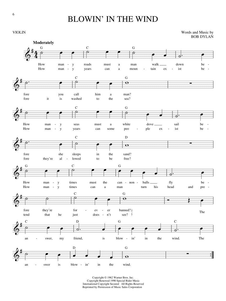 Easy Pop Melodies For Violin Songbook (50 Songs)