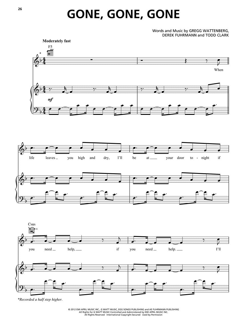 Today's Folk Rock Hits PVG Songbook