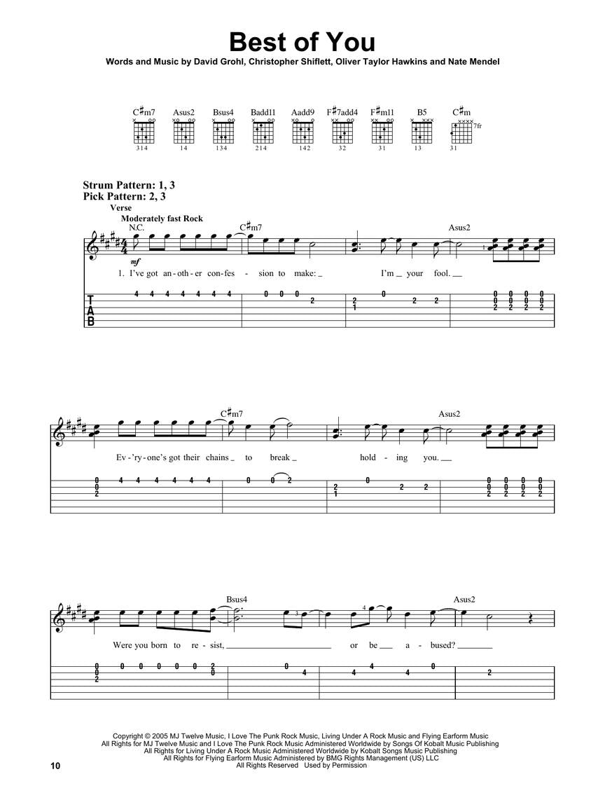 Foo Fighters - Easy Guitar With Notes & Tab Book