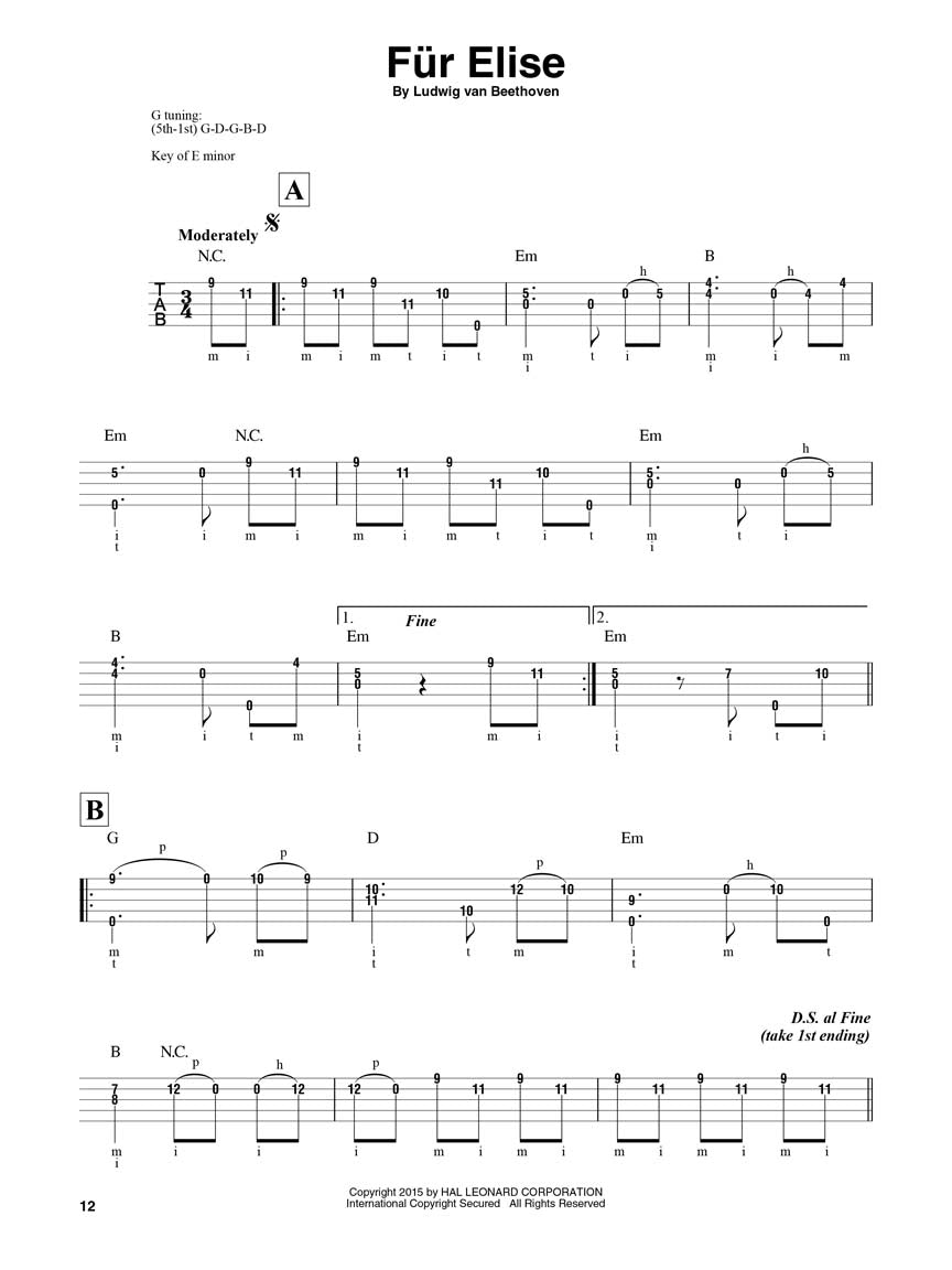 Classical Themes For Banjo Songbook