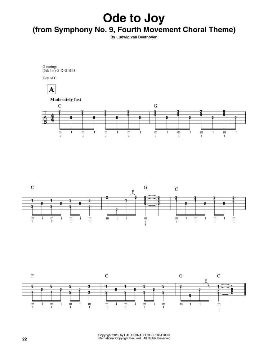Classical Themes For Banjo Songbook