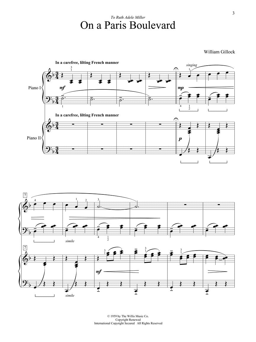 Gillock: Accent On Two Pianos - Intermediate to Advanced Level Piano Duet Book