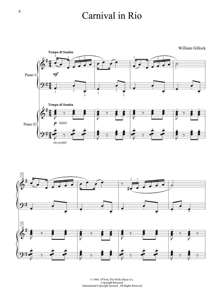 Gillock: Accent On Two Pianos - Intermediate to Advanced Level Piano Duet Book