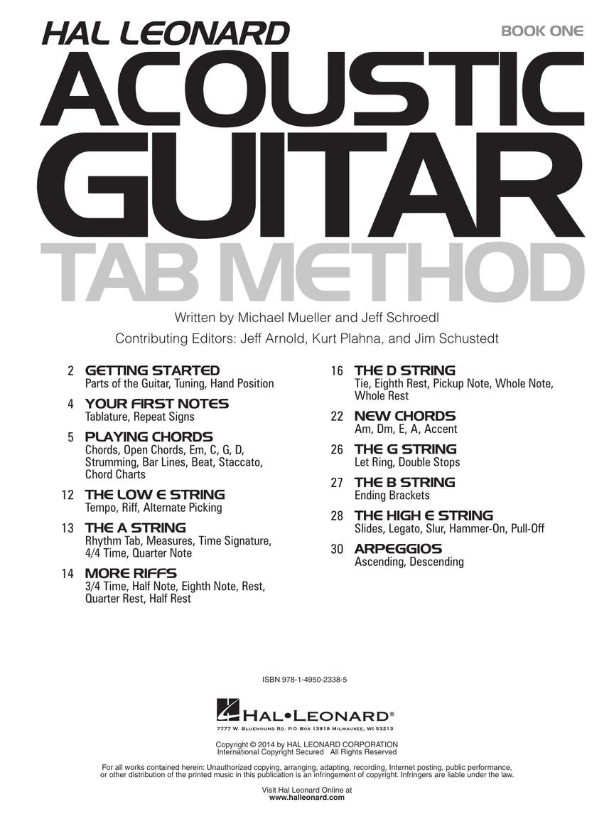 Hal Leonard Acoustic Guitar Tab Method - Book 1