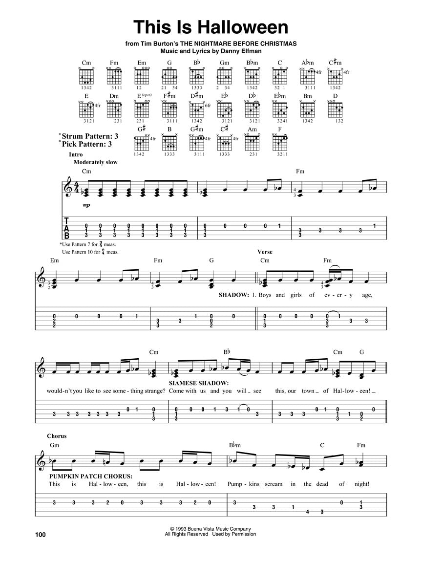 Halloween Guitar Songs - Easy Guitar Notes & Tab Book