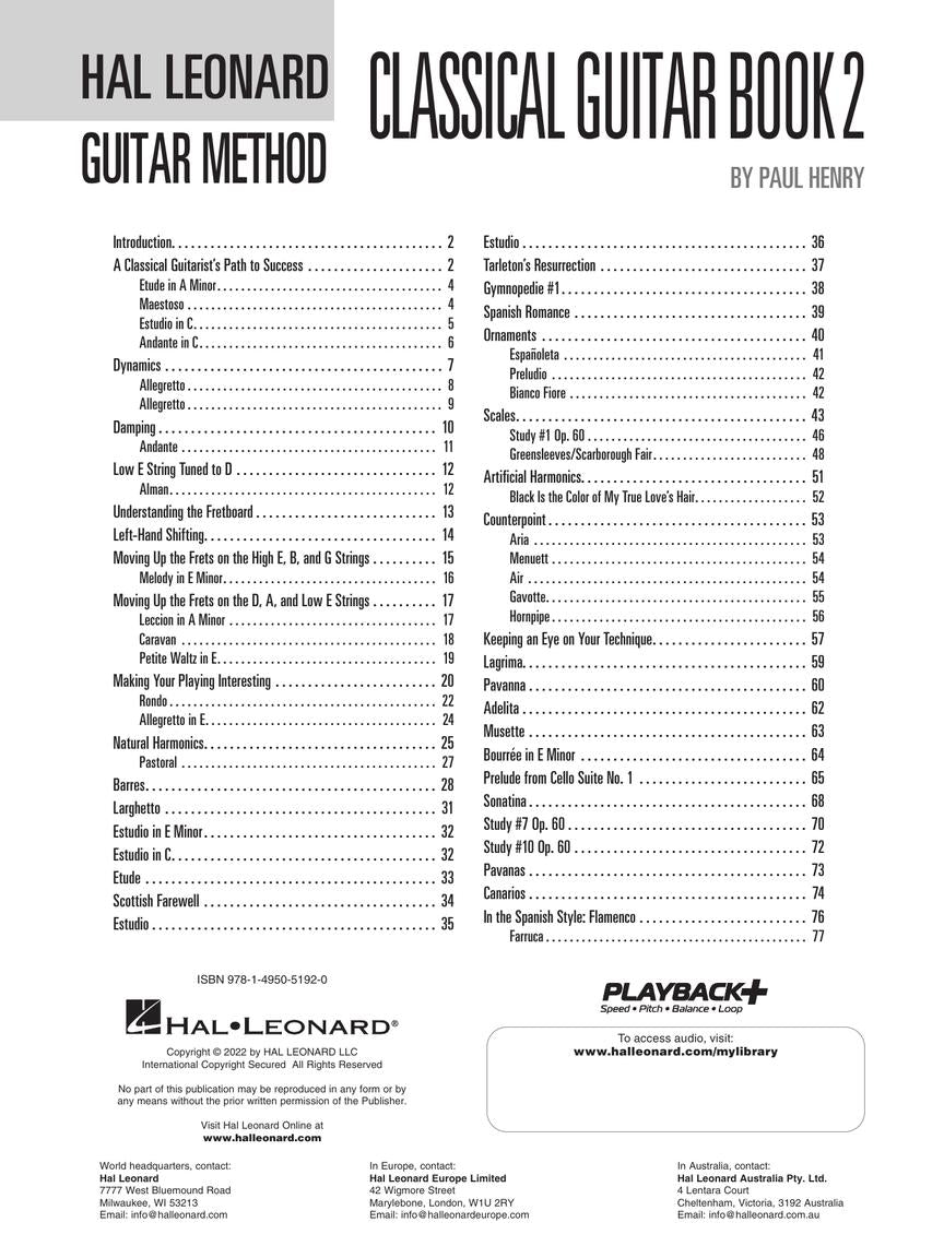 Hal Leonard Guitar Method - Classical Guitar Book 2 (Book/Ola)