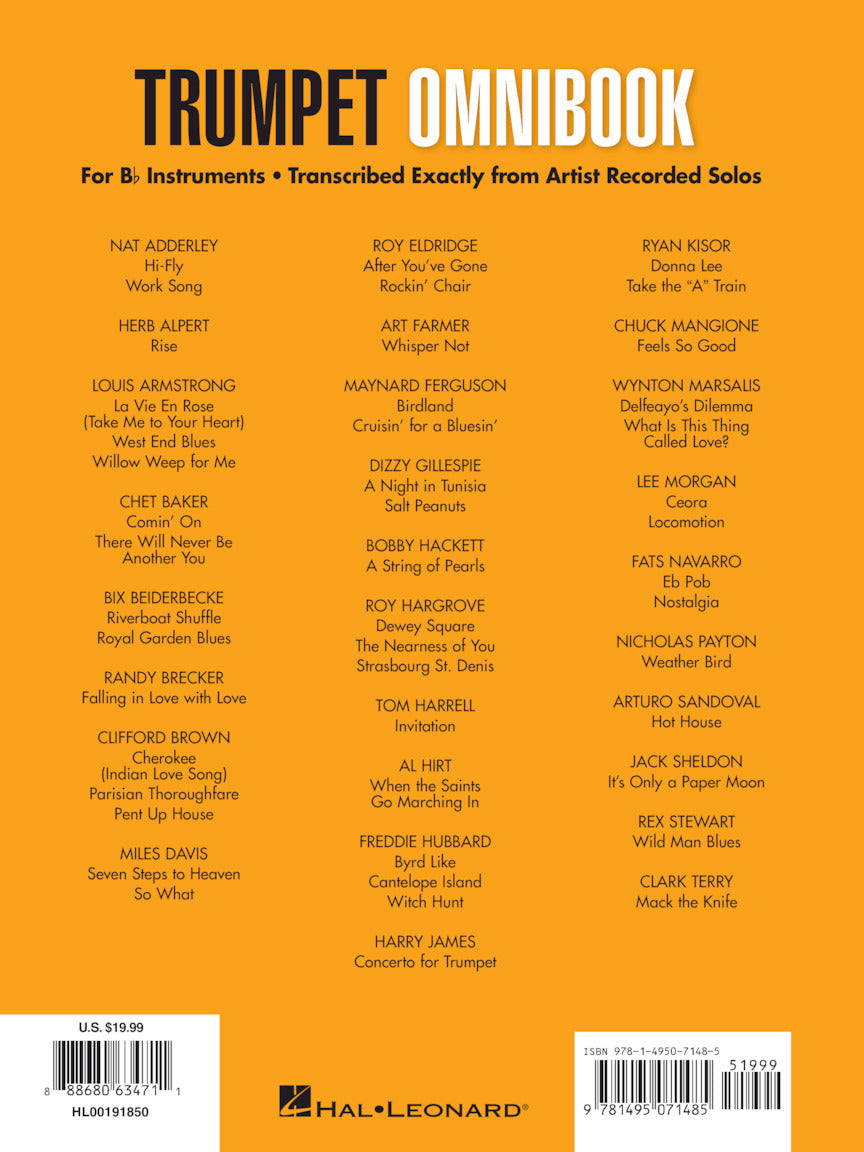 Trumpet Omnibook For B Flat Instruments (47 Songs) Brass