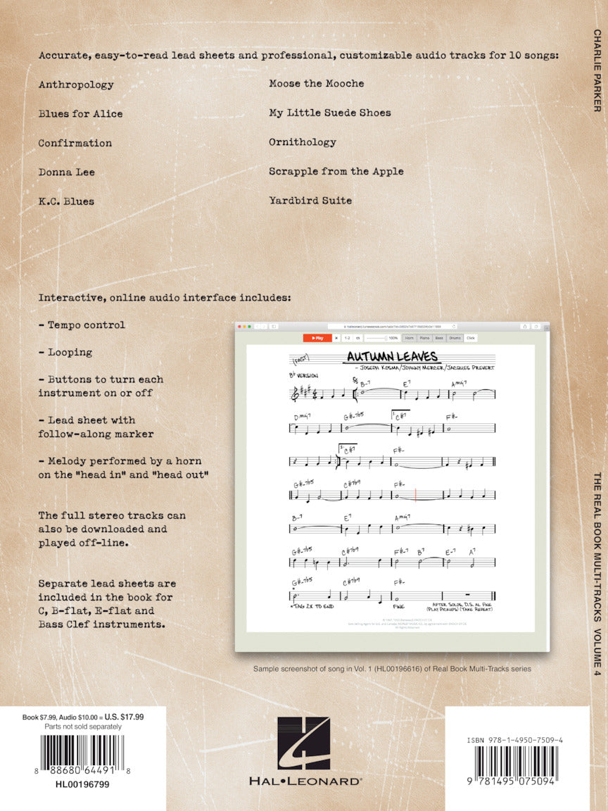 Charlie Parker Play Along Volume 4 Book/Olm Jazz