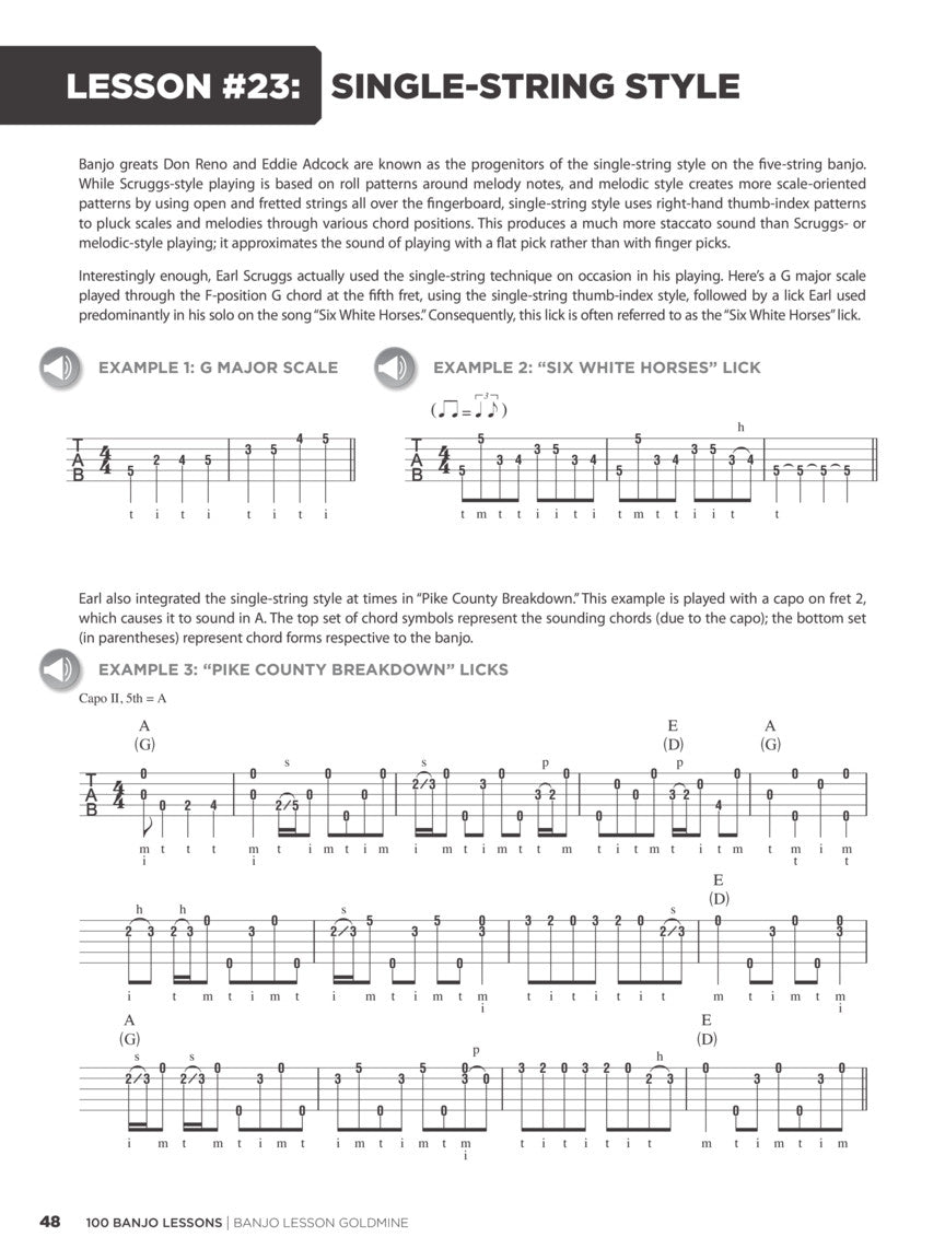 Goldmine Series - 100 Banjo Lessons Book/Ola