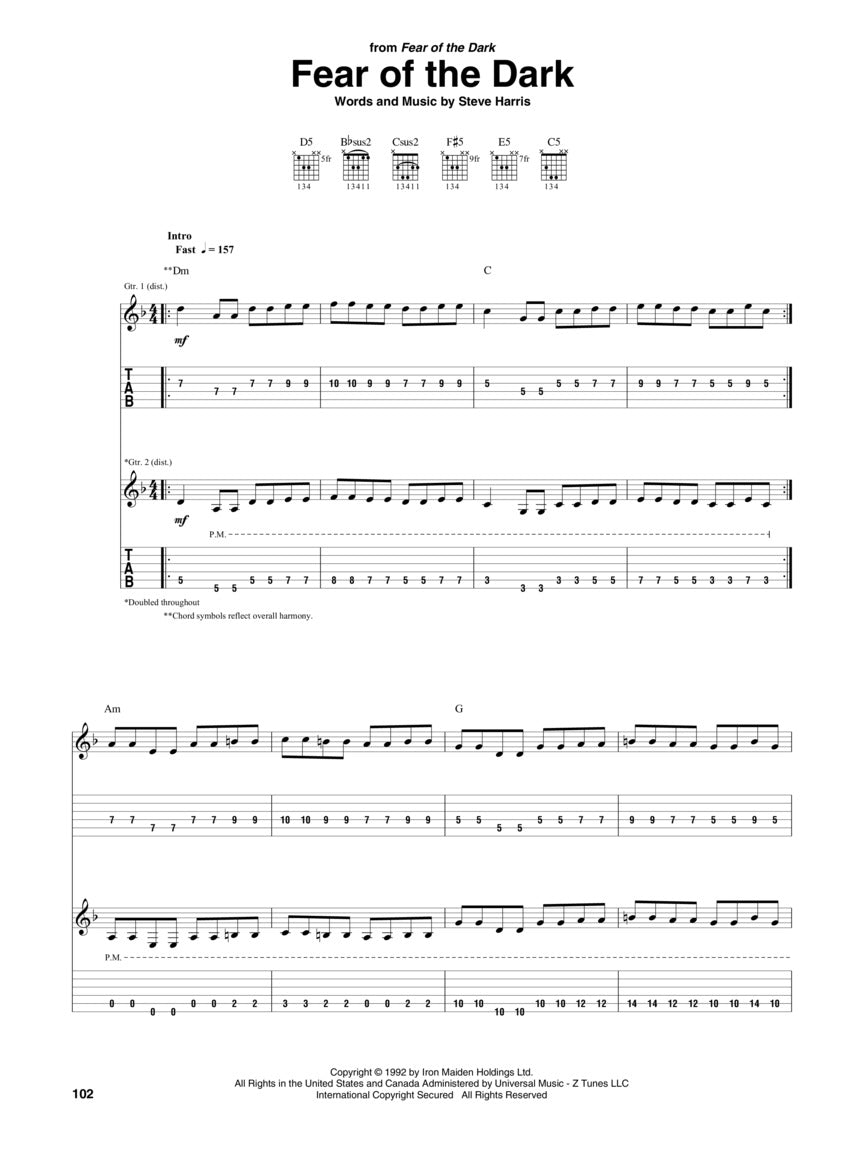 Iron Maiden Guitar Tab Book - 25 Metal Masterpieces