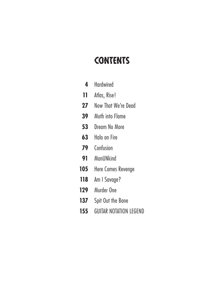 Metallica - Hardwired To Self Destruct Guitar Tab Book