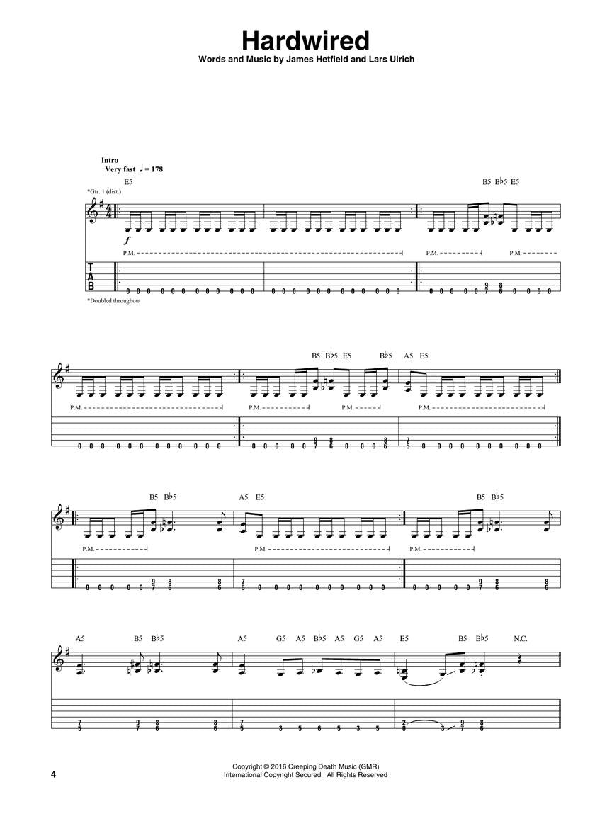 Metallica - Hardwired To Self Destruct Guitar Tab Book