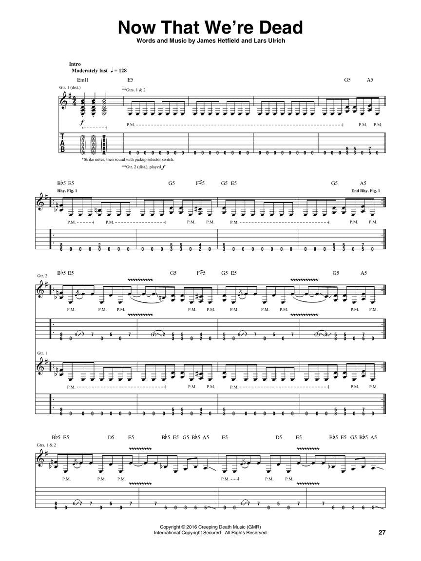 Metallica - Hardwired To Self Destruct Guitar Tab Book