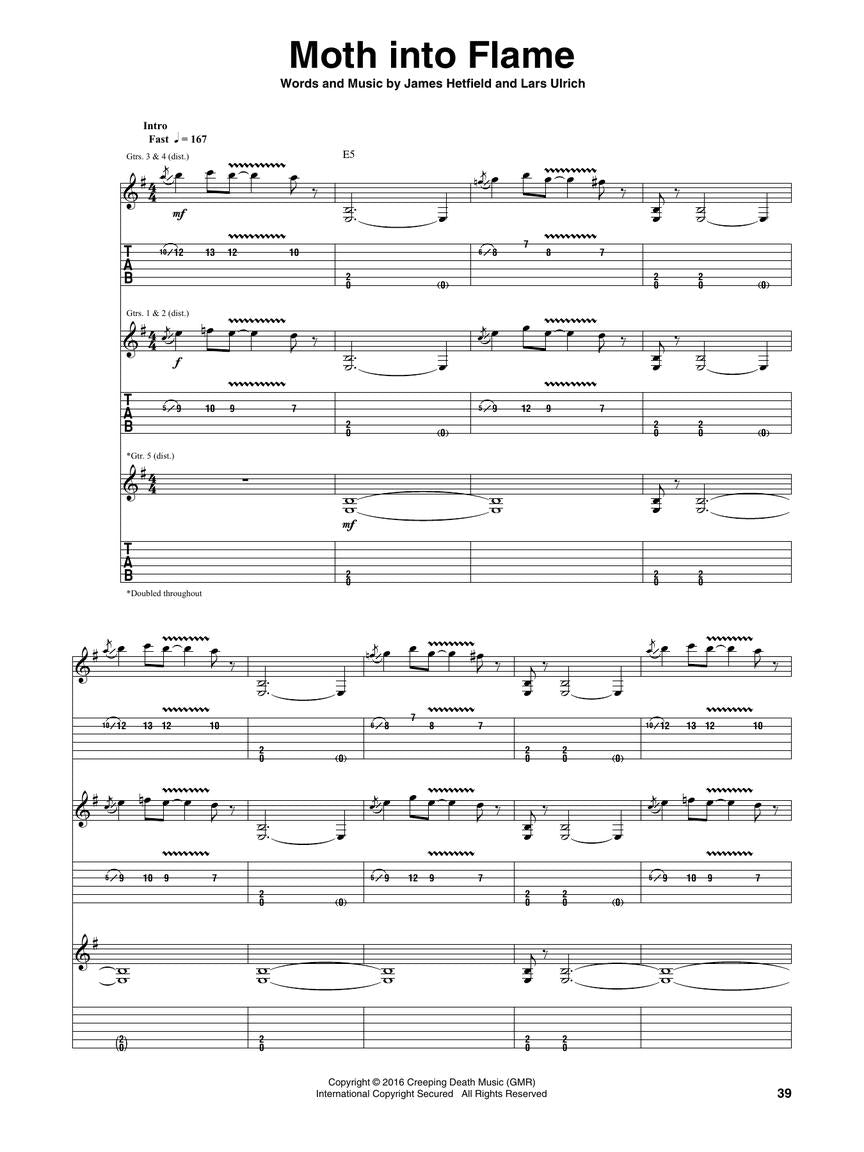 Metallica - Hardwired To Self Destruct Guitar Tab Book