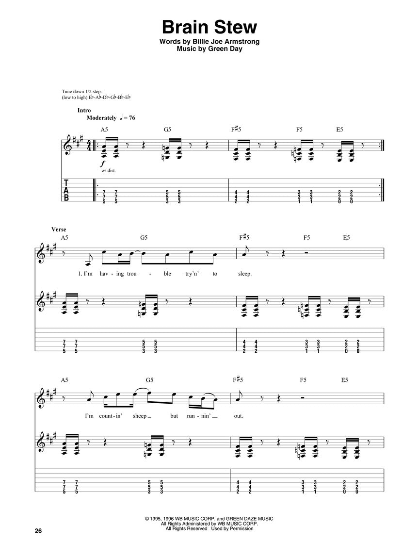 Green Day Guitar Play Along Volume 165 Book/Ola