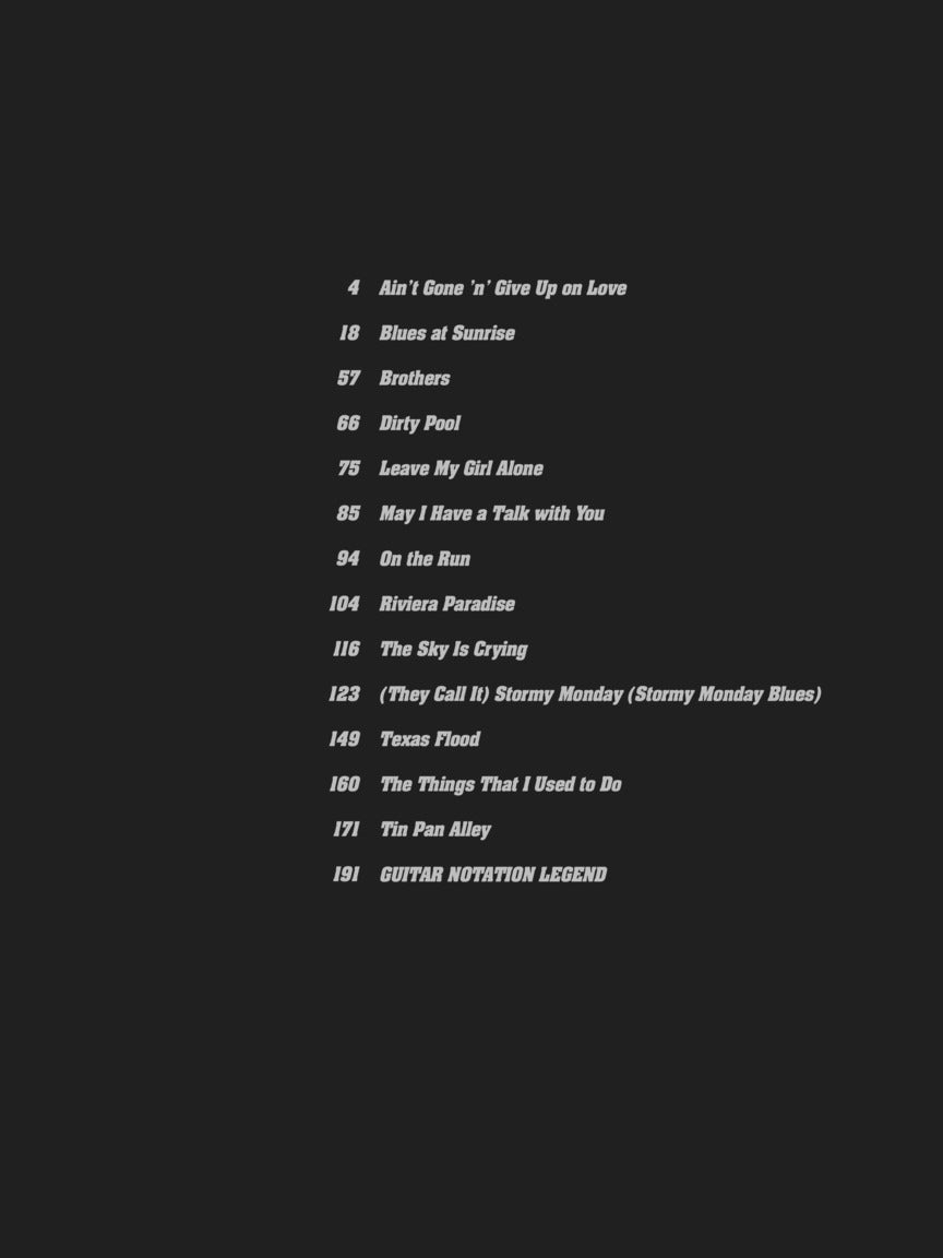 Stevie Ray Vaughan - Plays Slow Blues Guitar Tab Book