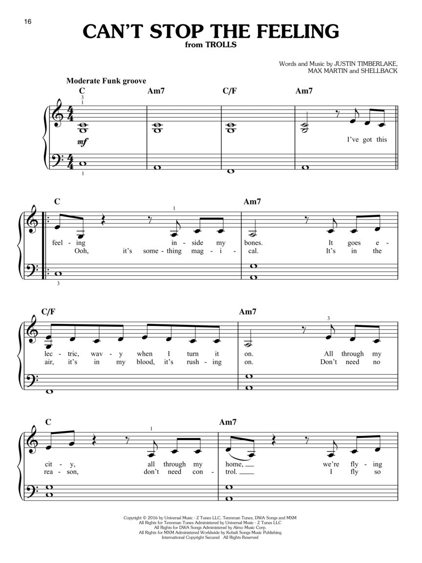 Pop Songs For Kids - Easy Piano Book Songbooks