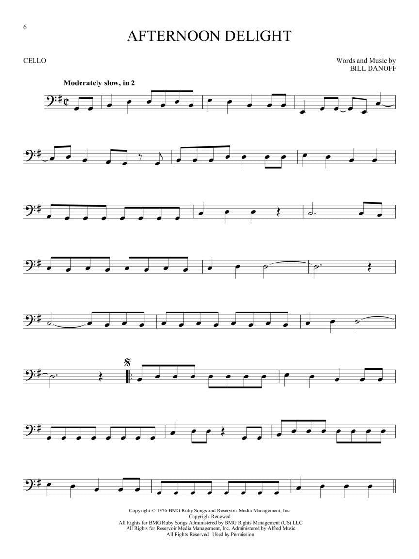 101 Popular Songs For Cello Book