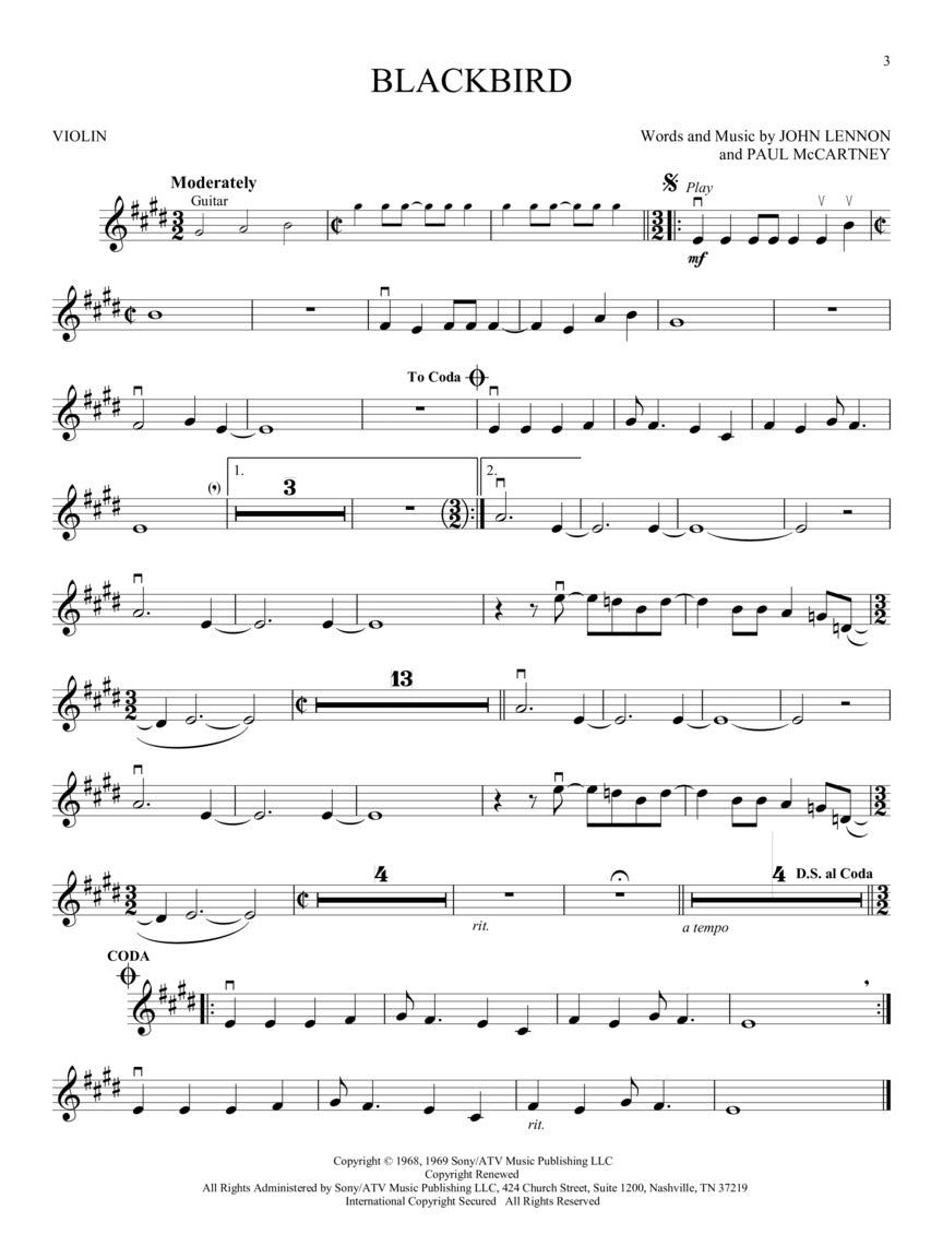 Beatles Instrumental Violin Play Along Book/Ola Strings