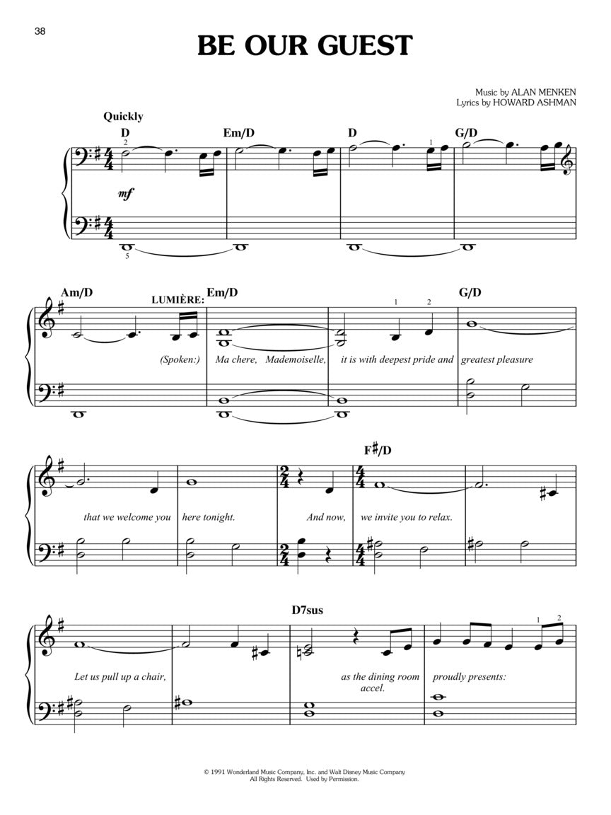 Beauty And The Beast Movie - Easy Piano Book
