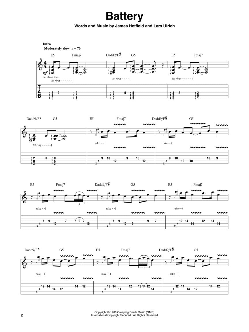 Metallica 1983-1988 Guitar Play Along Volume 195 Book/Ola
