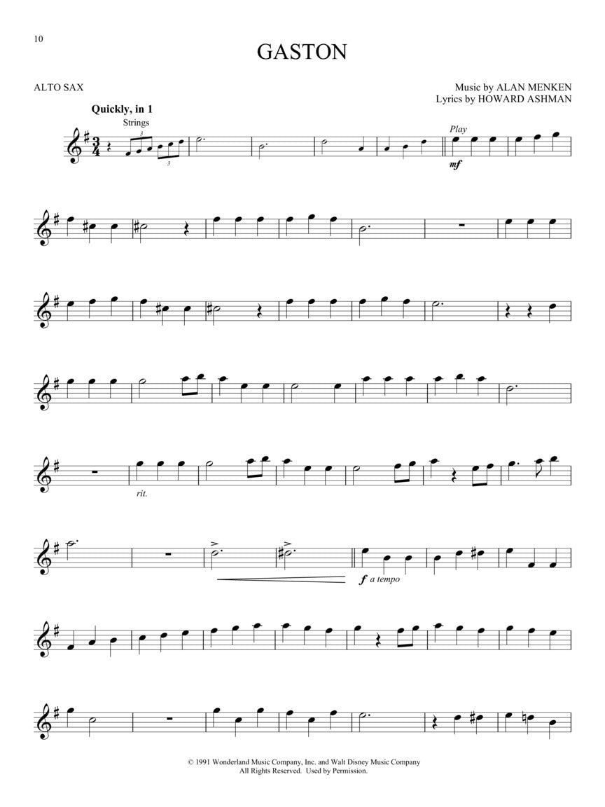 Beauty And The Beast For Alto Saxophone Play Along Book/Ola Woodwind
