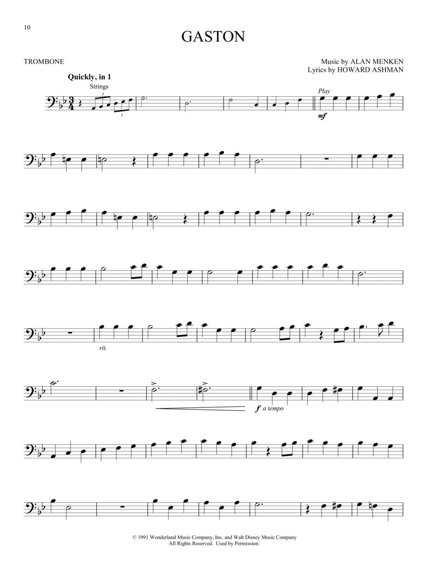 Beauty And The Beast For Trombone Play Along Book/Ola Brass