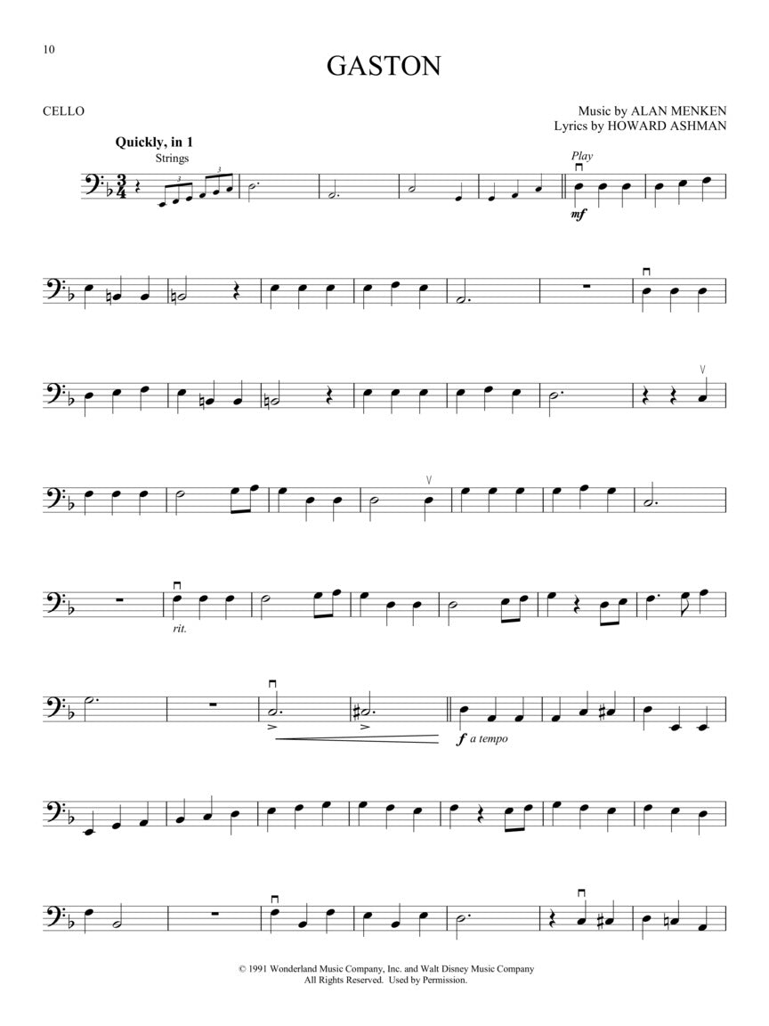 Beauty And The Beast For Cello Play Along Book/Ola Strings