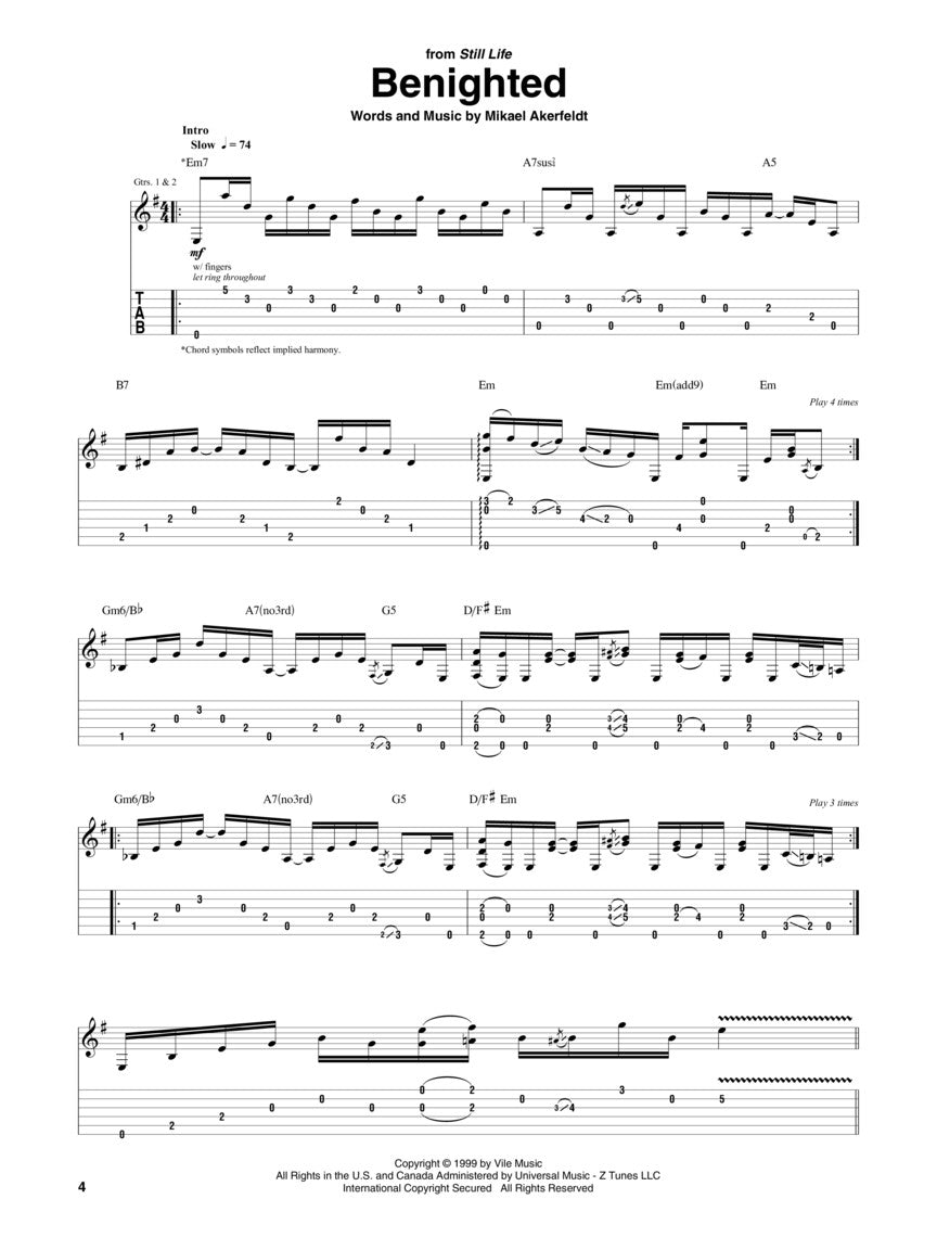 THE BEST OF OPETH スコア The Best Of Opeth - Guitar Tab Book (2nd Edition) – Music2u.com.au