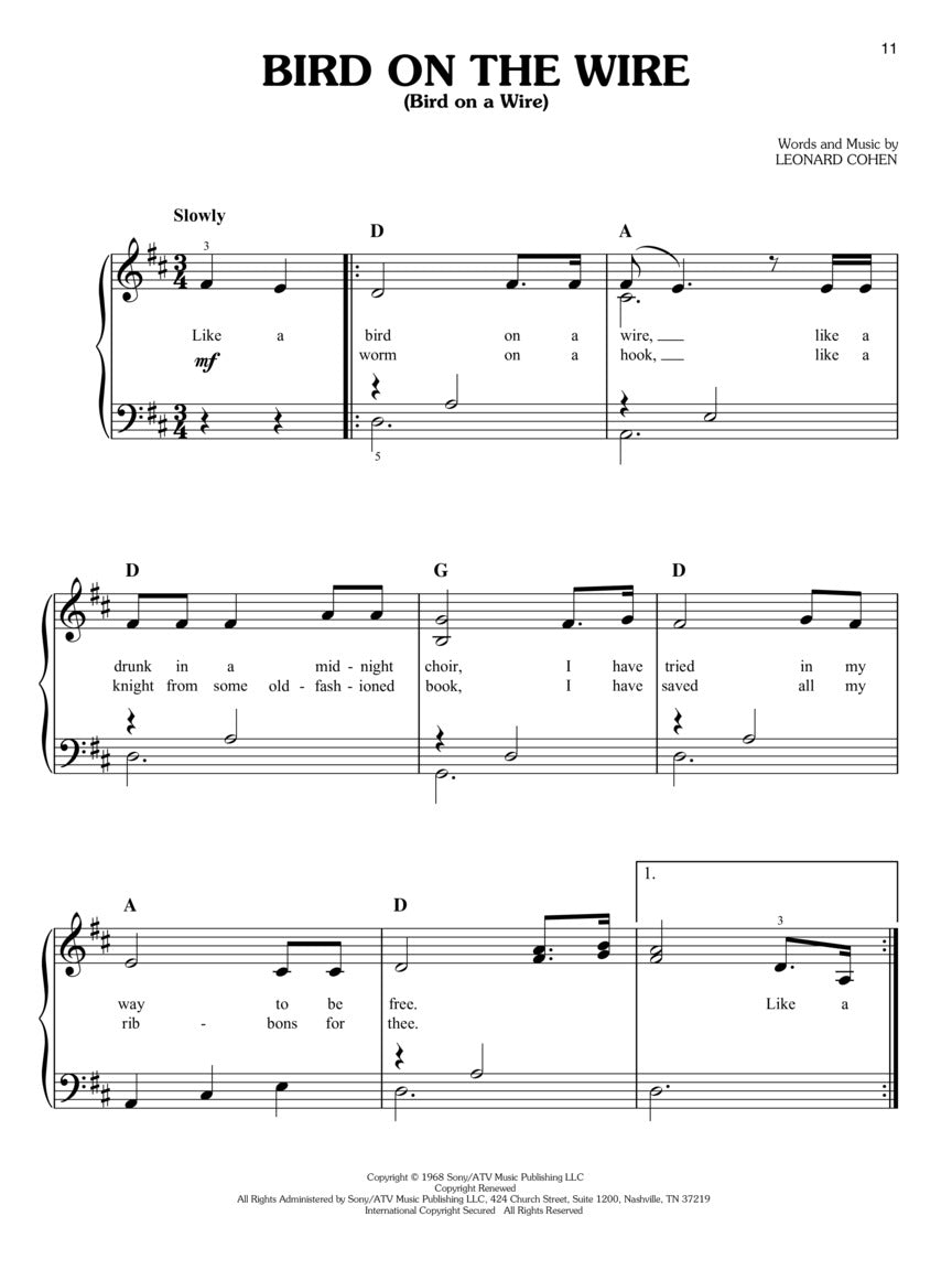Leonard Cohen For Easy Piano Book