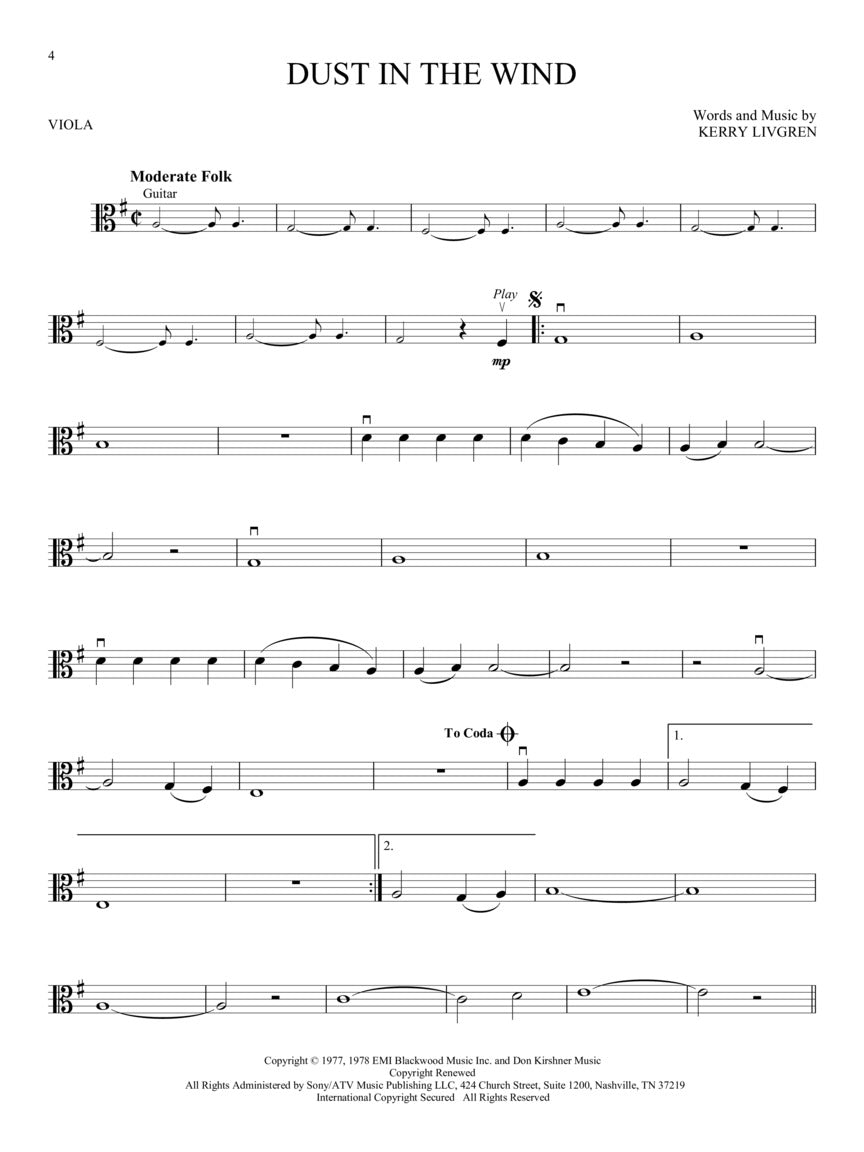 Classic Pop Songs For Viola Play Along Book/Ola