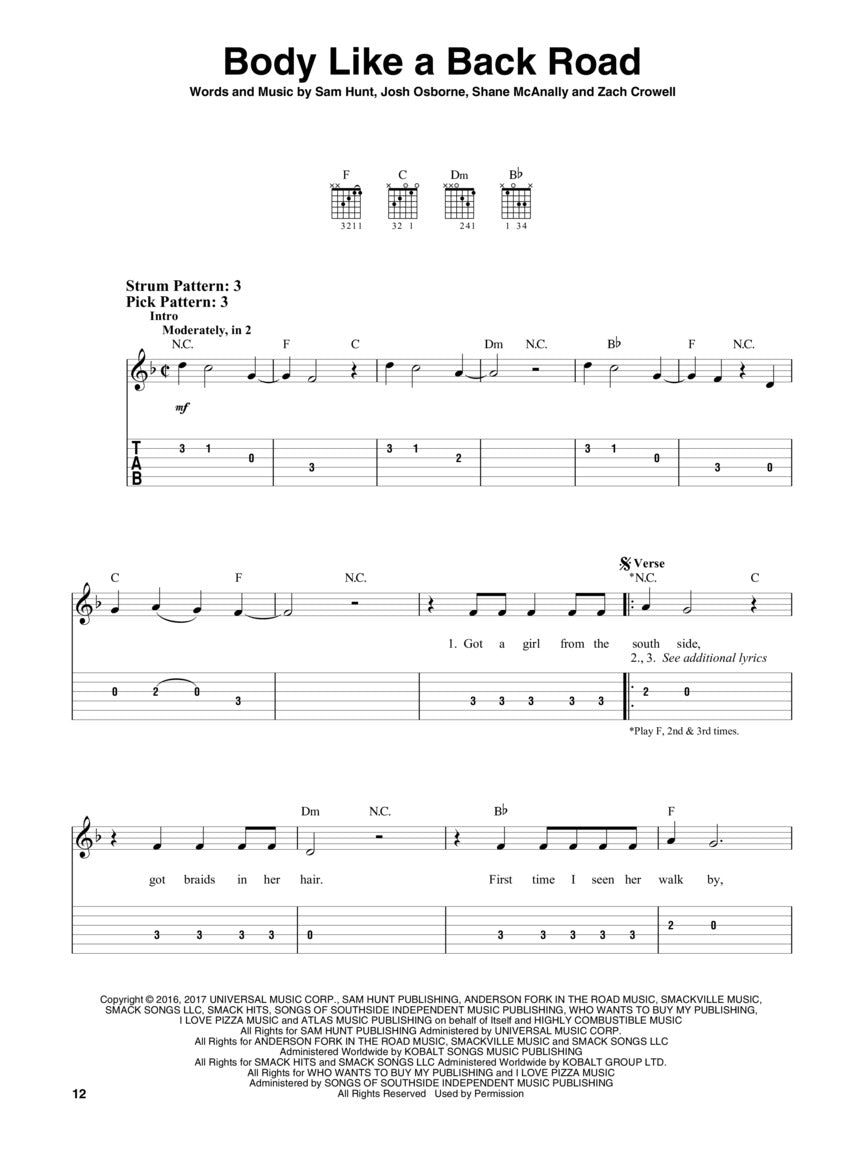 Top Hits Of 2017 - Easy Guitar Notes & Tab Book