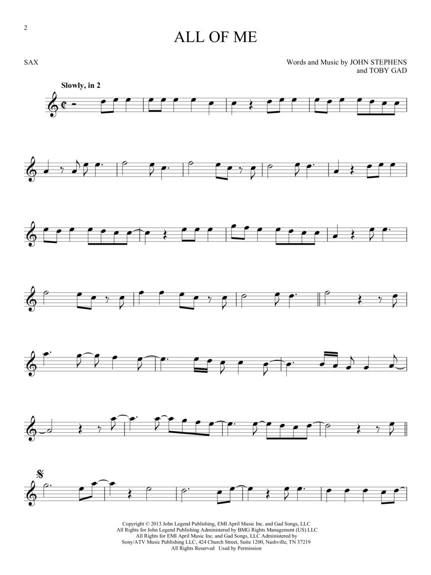 First 50 Songs You Should Play On The Saxophone Book (Alto or Tenor Saxophone)