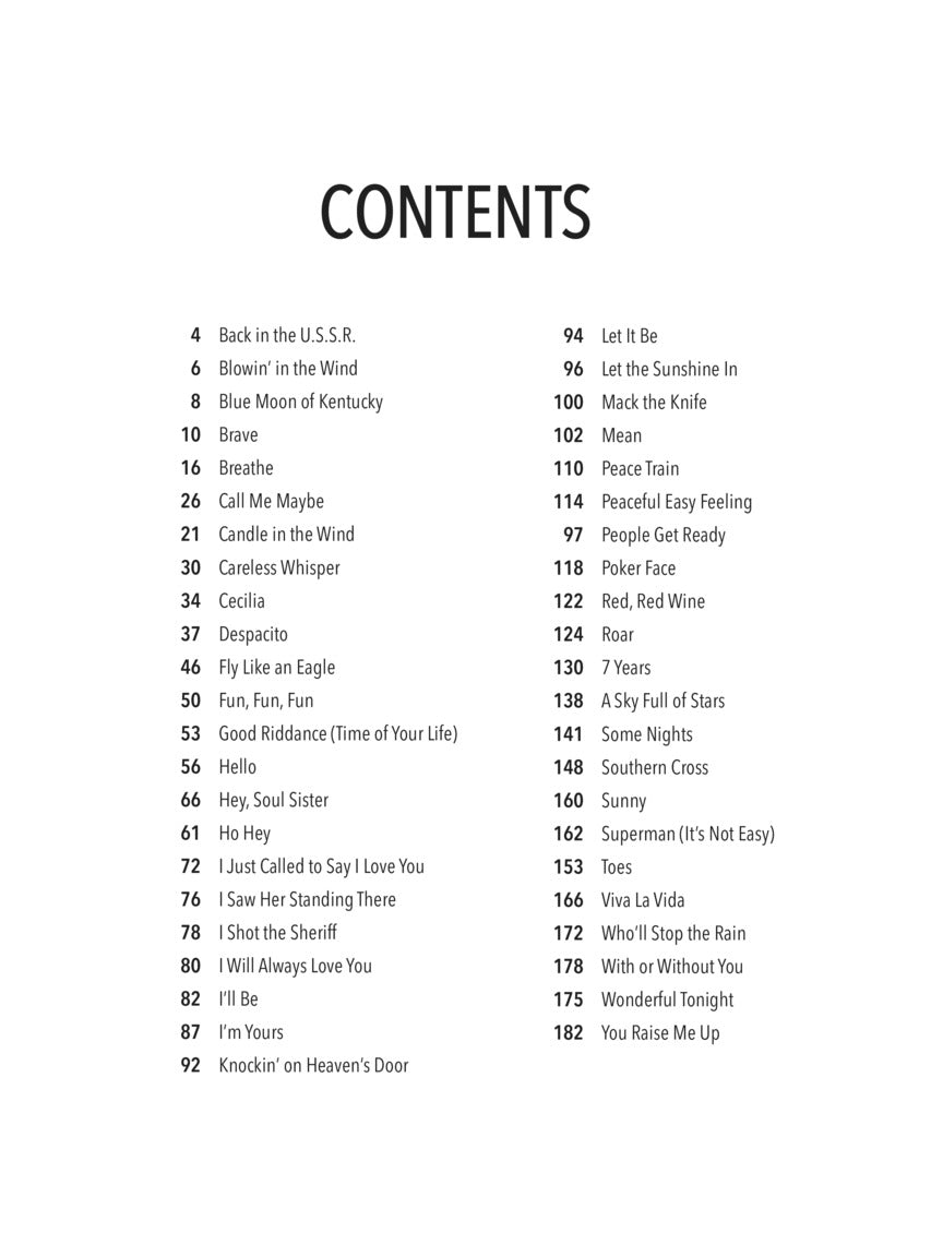 Songs With 4 Chords - Ez Play Piano Volume 32 Songbook