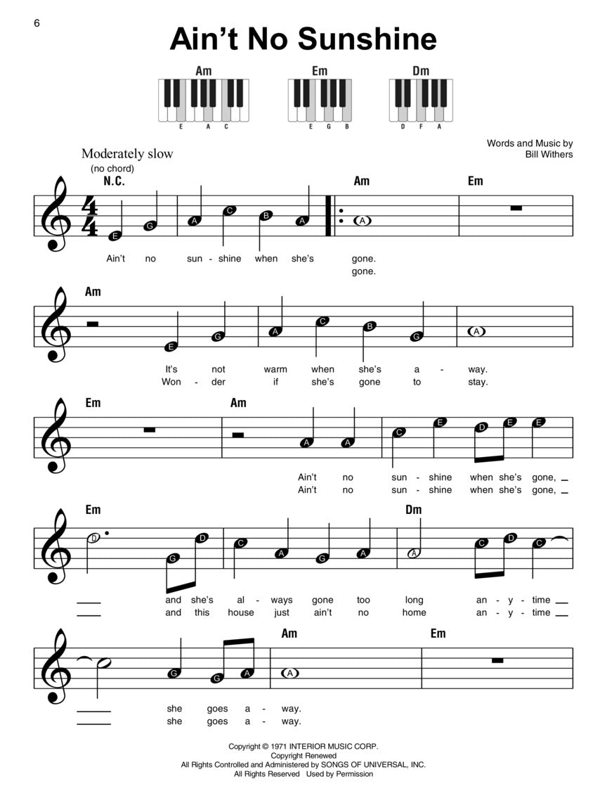 Three Chord Songs - Super Easy Piano Songbook