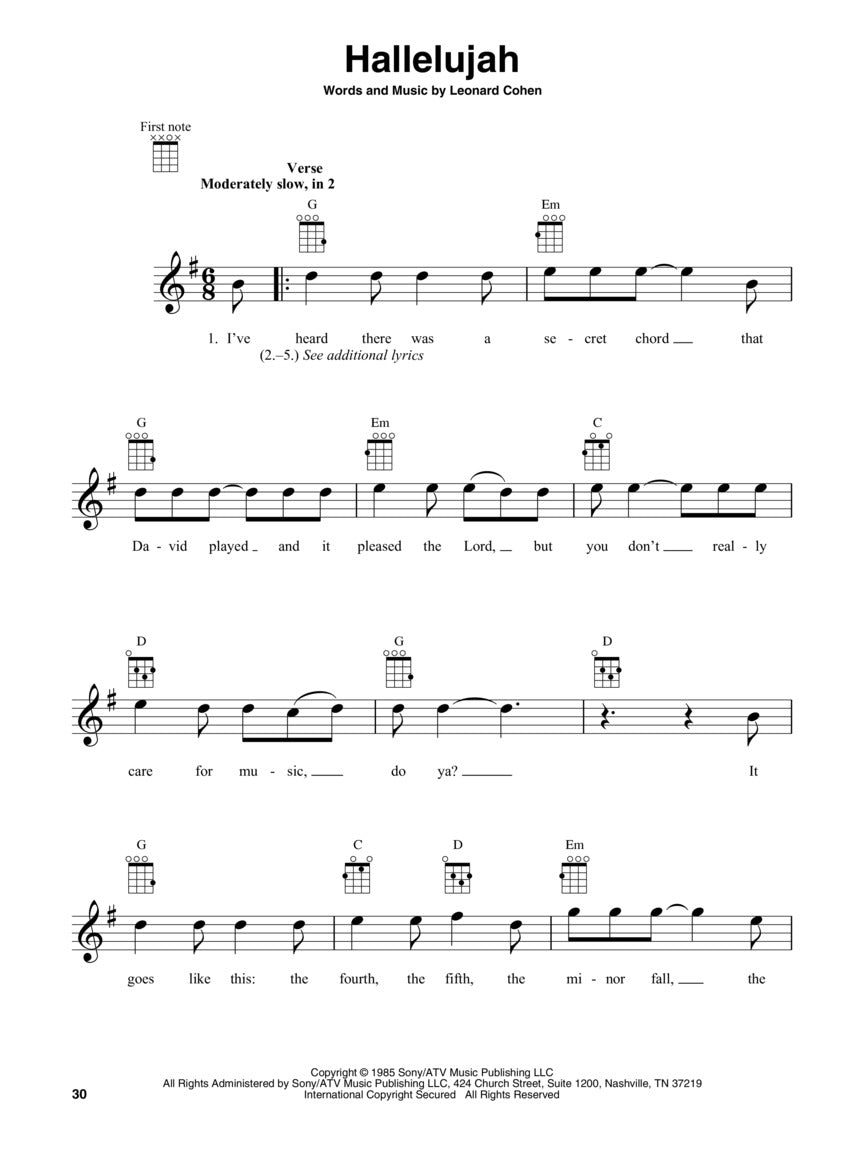First 50 Songs You Should Play On Baritone Ukulele Book